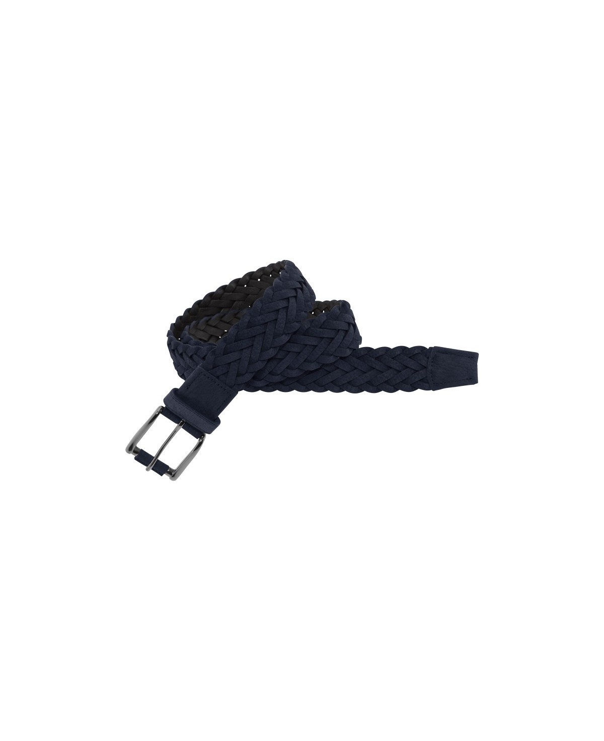 LEYVA men's braided leather belt Talla 85 cm/32" Color Navy Blue