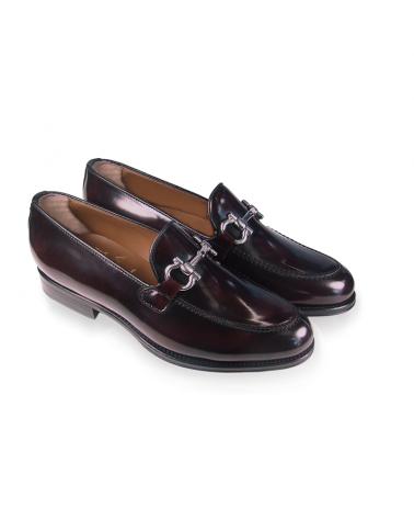 CHARLES moccasins for men in burgundy leather